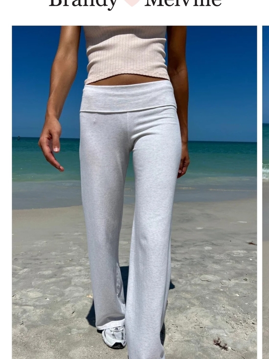 Brandy Melville Pants - Brandy Melville Light Grey Priscilla Pants